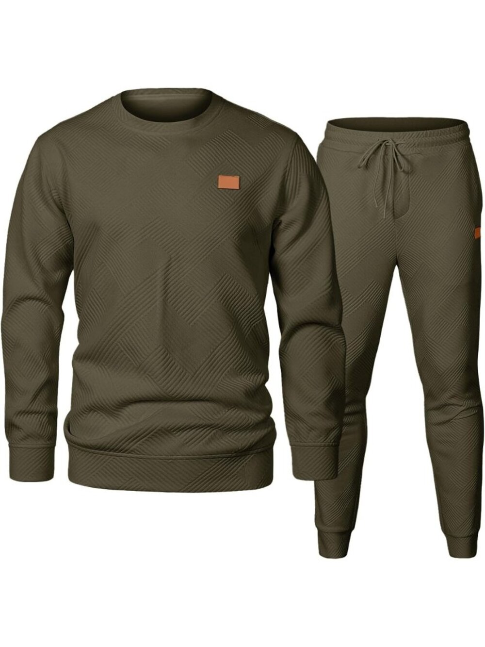 Men's 2 Piece Sets Moss Green Sweatsuits Casual Long Sleeve Sweatpants Fall